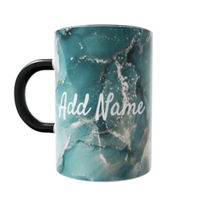 Aqua Green Marble Customized Photo Printed Coffee Mug